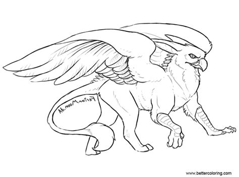 Realistic Griffin Coloring Pages