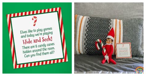 Elf On The Shelf Candy Cane Hide And Seek Christmas Idea Kids