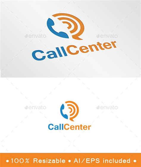 Call Center Logo 100 Editable And Re Sizable Vectorstexts Are Fully