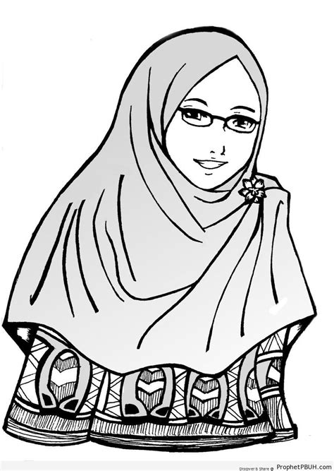 Animasi Cewe Hijab Hitam Putih Kata Kata Gambar Kartun Muslimah Dari