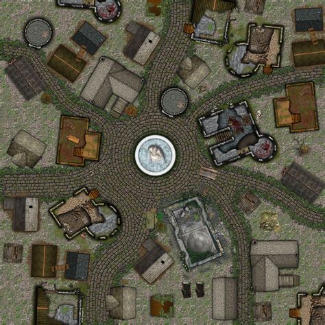 Abandoned City Square From Cartographers Guild Rpg Mapa Rpg Map