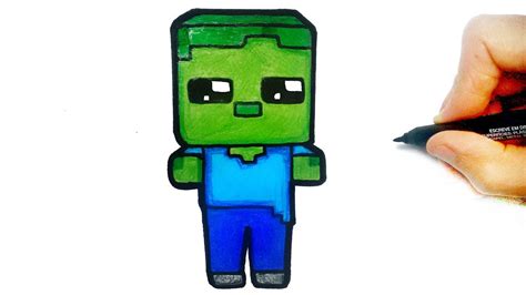 How To Draw Zombie From Minecraft Step By Step Youtube