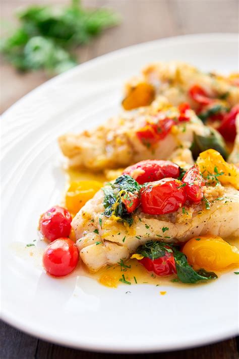 Pan Roasted Cod Recipe With Cherry Tomato And White Wine Pan Sauce