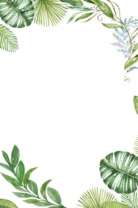 Plants Tropical Jungle Leaves Border Frame Ftestickers