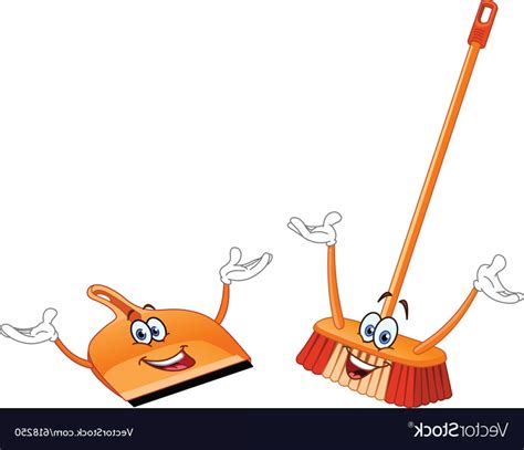 Broom And Dustpan Clipart Cartoon Character Pictures On
