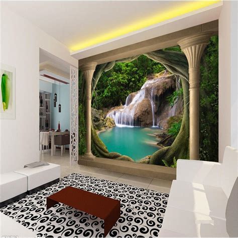 Buy Wallpaper 3d Balcony Natural Landscape Waterfall