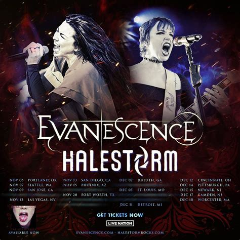 Evanescence And Halestorm Announce The Dates For Their Upcoming Tour