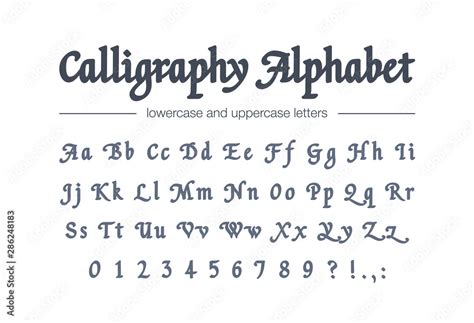 Calligraphy Alphabet Universal Handwritten Bold Font For Package