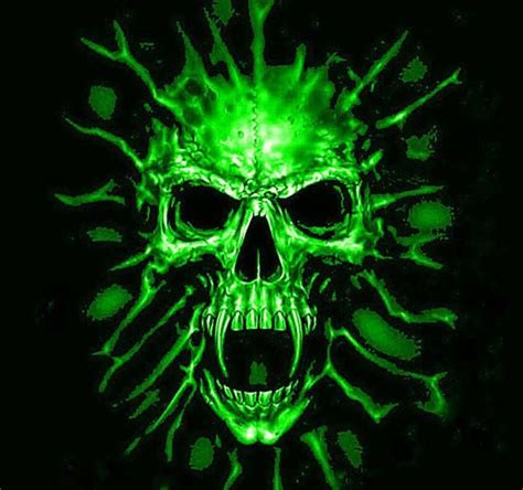 Green Skull Skull Artwork Skull Art Badass Skulls