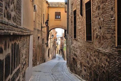 Traditional Old Spanish Street Toledo Stock Image Image Of