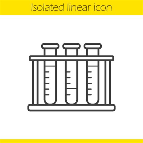ícone linear de rack de tubos de ensaio ilustração de linha fina