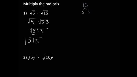 Multiplying Radicals 1 Youtube