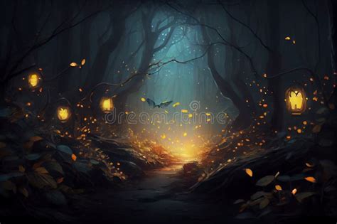 Firefly Leave Forest To See World In Fantasy Art Stock Image Image Of