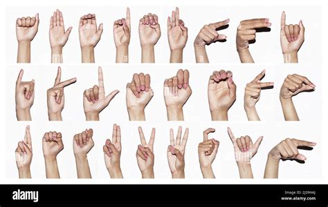 Hands Showing Sign Language Alphabet Hi Res Stock Photography And
