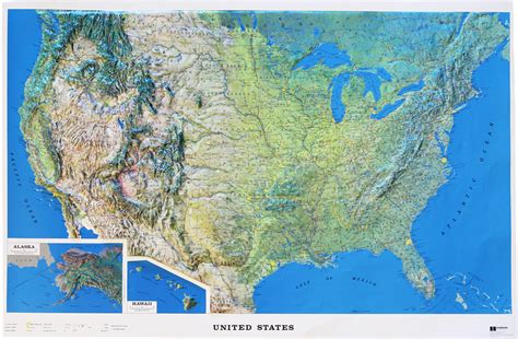 Buy Usa 42 X 28 Relief Map Flagline