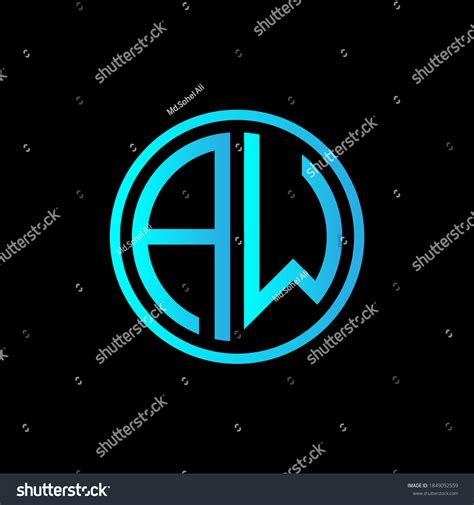 Aw Monogram Letter Icon Design On Stock Vector Royalty Free