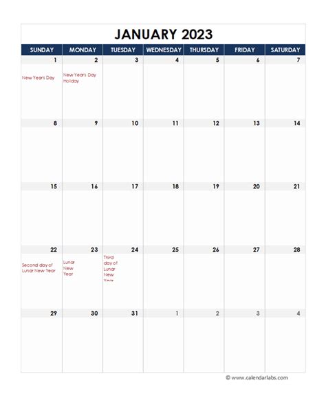 2023 Calendar With Hong Kong Holidays Pdf Free Printable Templates