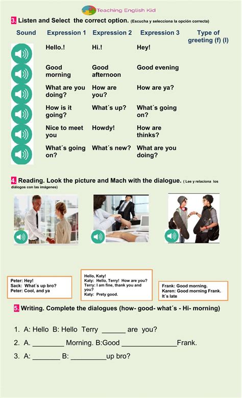 Greeting And Introductions Worksheet Teaching English Online