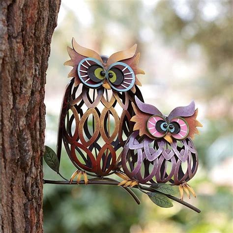 Wind And Weather Prismatic Owl Pair Wall Décor And Reviews Wayfair Art Metal Metal Yard Art Iron