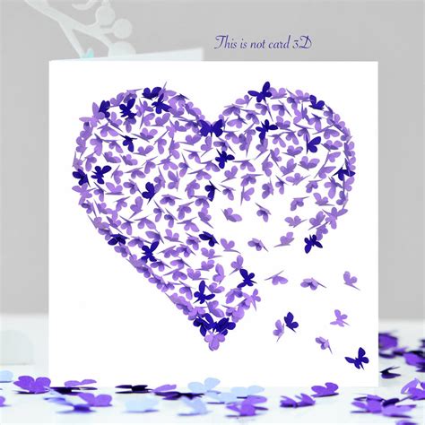 And really, that's really the closest they could have gotten to the is it plastic? Purple Heart Butterfly Card, Love Card By Inkywool Butterfly Art | notonthehighstreet.com