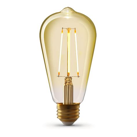 Feit Electric 60 Watt Equiv St19 Dimmable Led Amber Glass Vintage