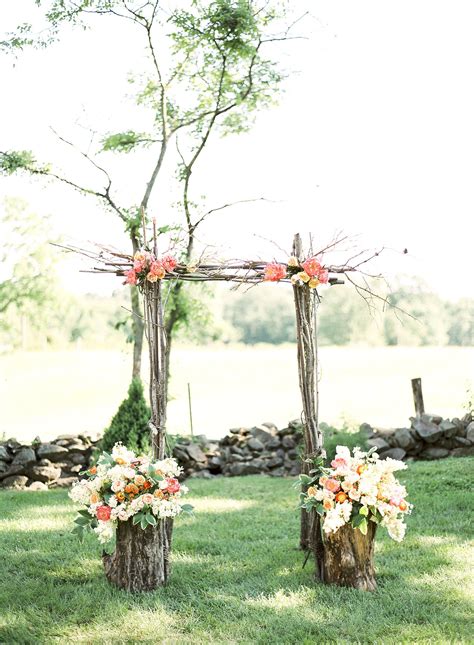 Rustic Tree Branch Ceremony Arch Wedding Arches Outdoors Wedding