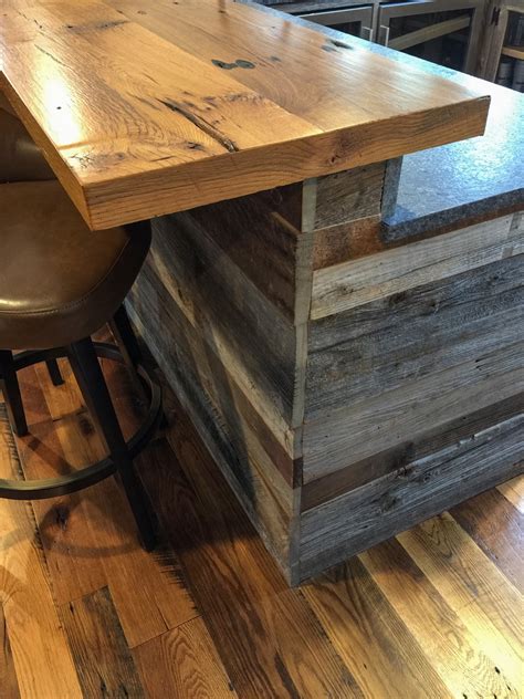 Longleaf Lumber Reclaimed Oak Flooring And Barn Board Bar With Oak Top