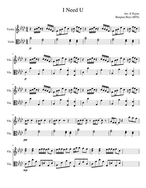 Here you will find my free notes for violin with popular public domain melodies and my own compositions. I Need U - BTS - Viola & Violin sheet music for Violin, Viola download free in PDF or MIDI