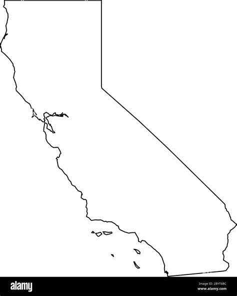 California State Of Usa Solid Black Outline Map Of Country Area