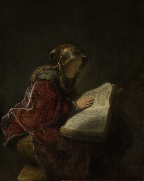 An Old Woman Reading Probably The Prophetess Hannah By Rembrandt Useum