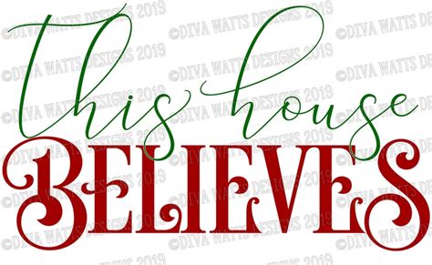 Svg This House Believes Christmas Cutting File Dxf Png Eps Etsy Canada