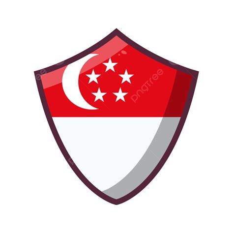 Gambar Bendera Singapore Dalam Bentuk Perisai Singapura Bendera