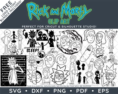 Rick And Morty Mega Clip Art Bundle Svg Dxf Png Pdf Over 4 Inspire