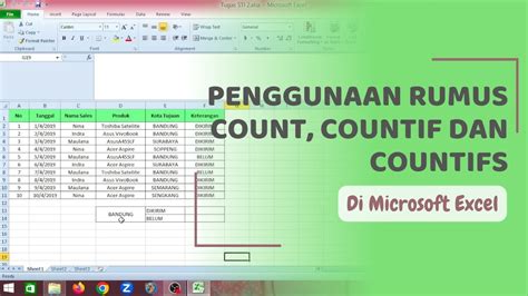 Penggunaan Rumus Count Countif Dan Countifs Pada Microsoft Excel