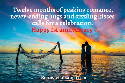 Best First Wedding Anniversary Wishes Quotes For Couple With Images