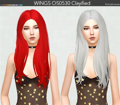 Sims 4 Hairs Kot Cat Wings Os0530 Hair Clayified