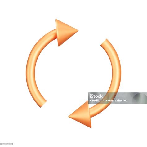 Reload 3d Icon Vector Illustration Reloading Two Golden Arrows In A