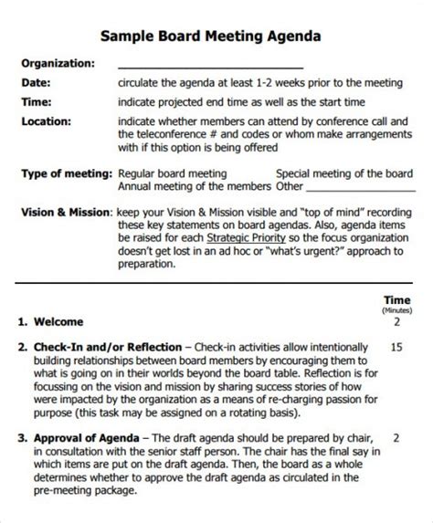 Professional Board Meeting Notice Template Pdf Example Tacitproject