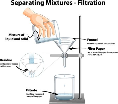 Diagram Showing Filtration Separating Mixtures 2970157 Vector Art At