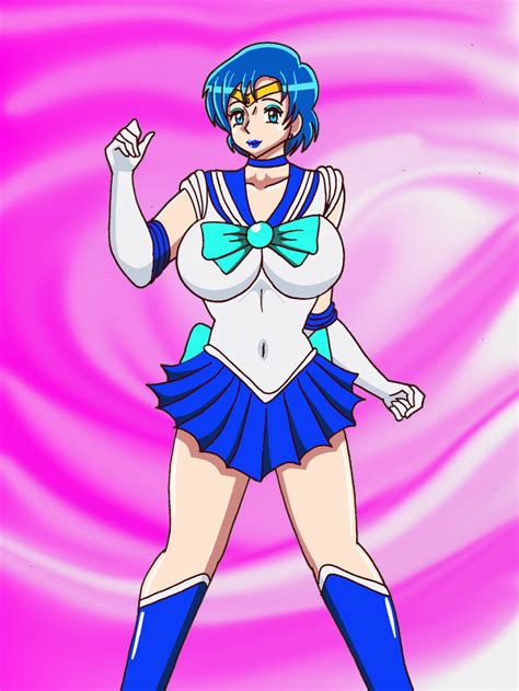 Rule 34 Ami Mizuno Big Breasts Bishoujo Senshi Sailor Moon Blue Eyes Blue Hair Sailor Mercury