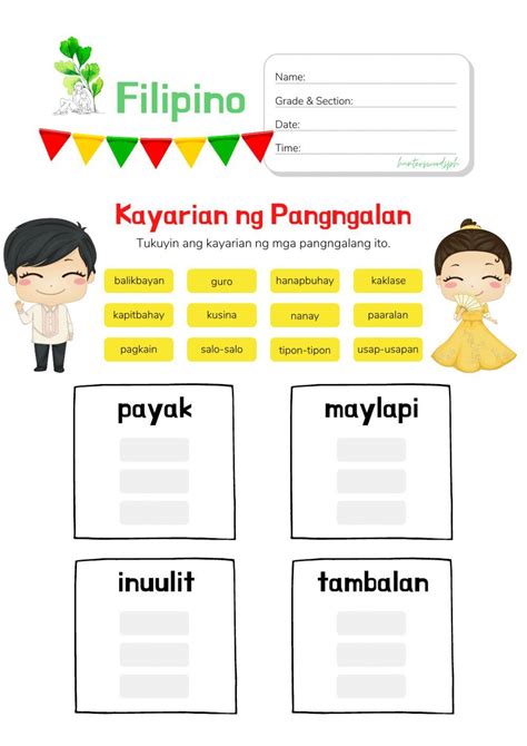 Kayarian Ng Pangngalan Worksheet For Grade 3 Worksheet Live Worksheets