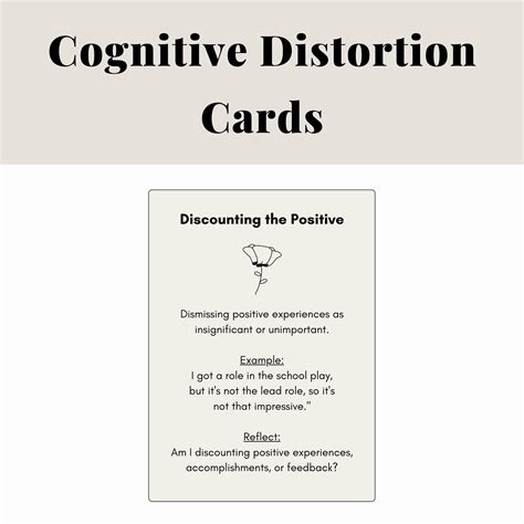 Cognitive Distortion Cards Thinking Traps Cute Simple Botanical