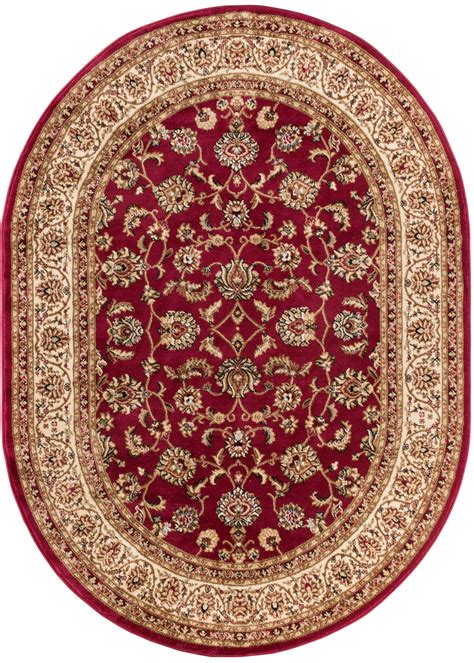 Well Woven Barclay Sarouk Traditional Oriental Red 53 X 610 Oval