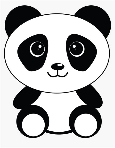 Panda Black And White Clipart