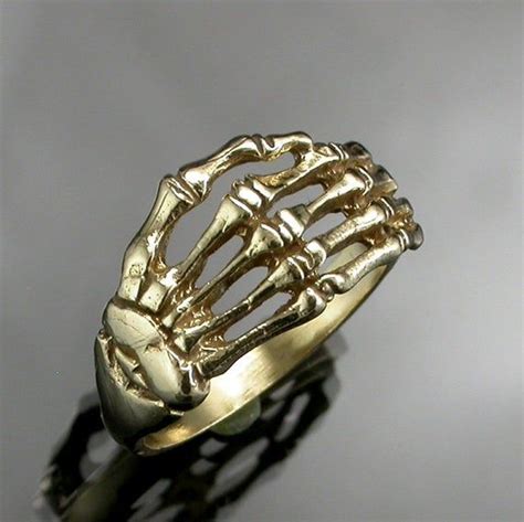 14k Gold Skeleton Hand Ring