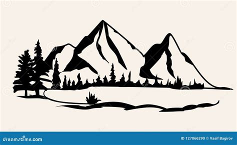 Mountains Vectormountain Range Silhouette Isolated Vector Illustration