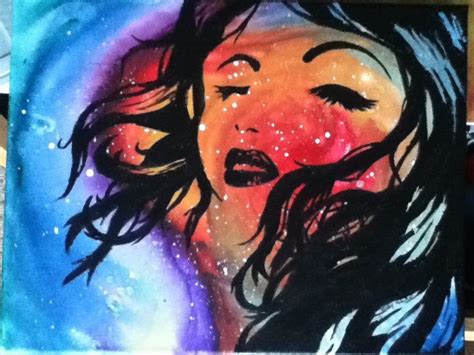 Abstract Girl Painting Done With Watercolors And Acrylics Abstract