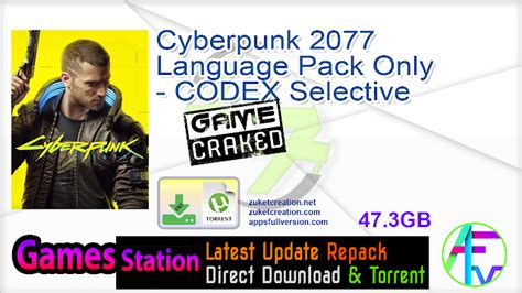 Posted 30 mar 2021 in pc games. Cyberpunk 2077 Language Pack Only - CODEX Selective