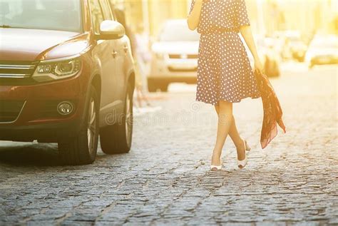 6431 Young Woman Walking Down Street Stock Photos Free And Royalty