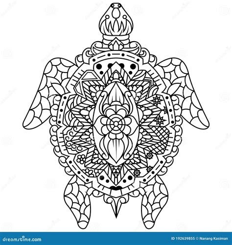 Hand Drawn Of Turtle In Zentangle Style Stock Vector Illustration Of